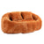 Comfortable High-Back Bean Bag Couch in Orange Chenille