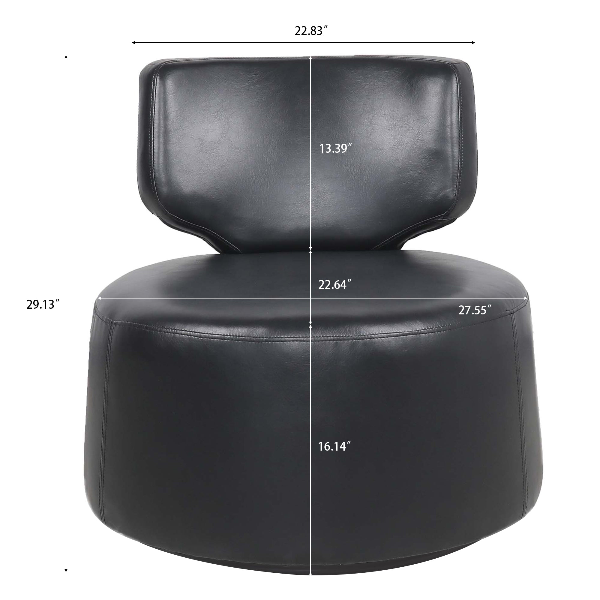 Minimal Black 360-Degree Swivel Chair