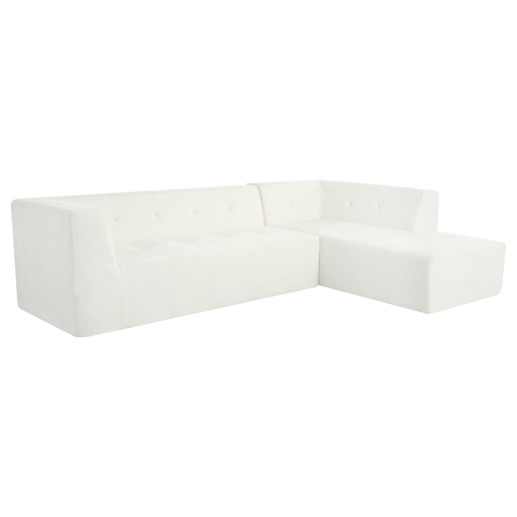 Mombasa 3-Seat Chenille Sofa in Beige