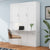 61.5-inch Full Size Murphy Bed with Cabinet in White