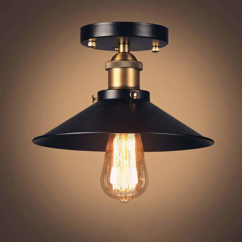 Industrial Black Cone Ceiling Light