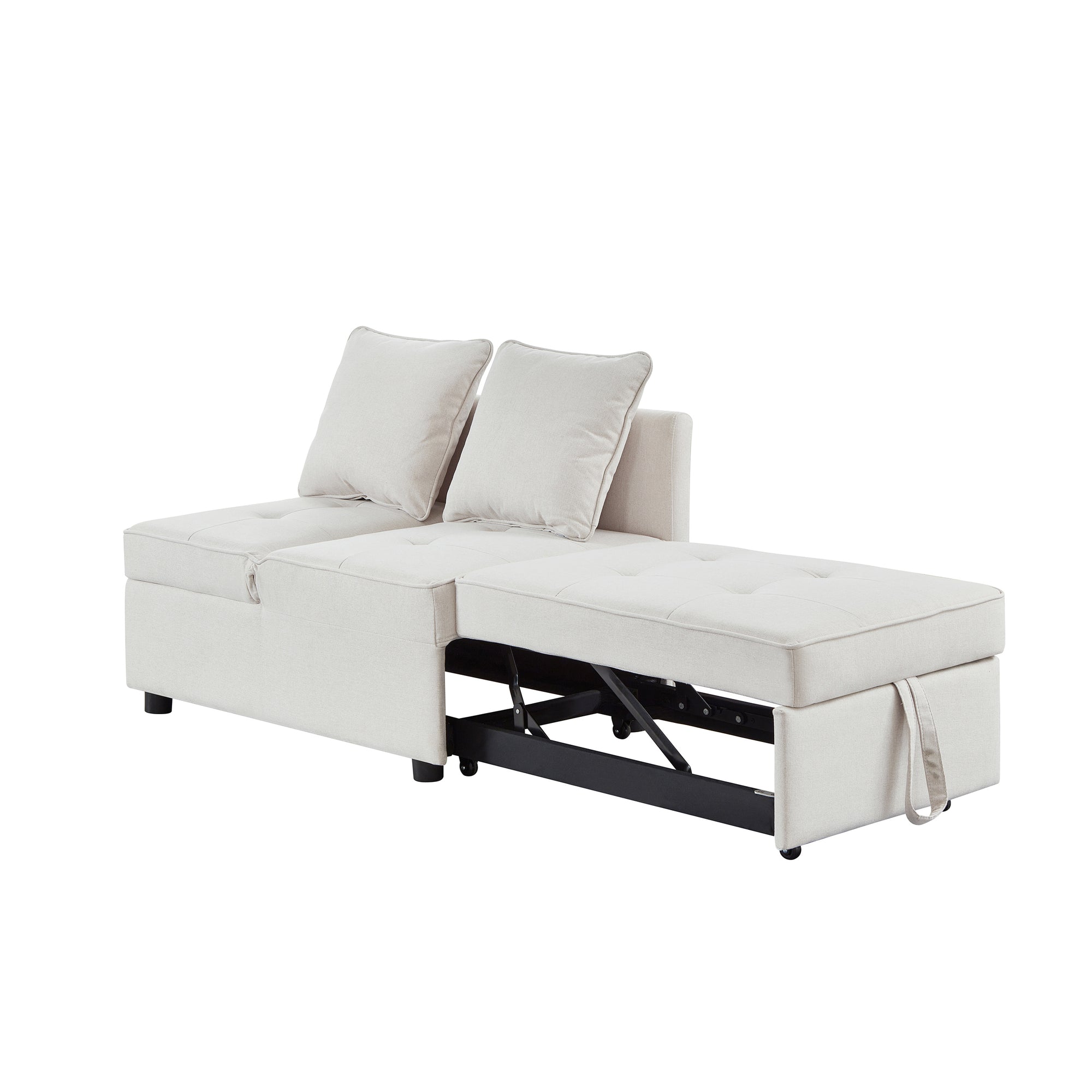 4 in 1 Beige Multifunctional Sofa Bed with Adjustable Backrest