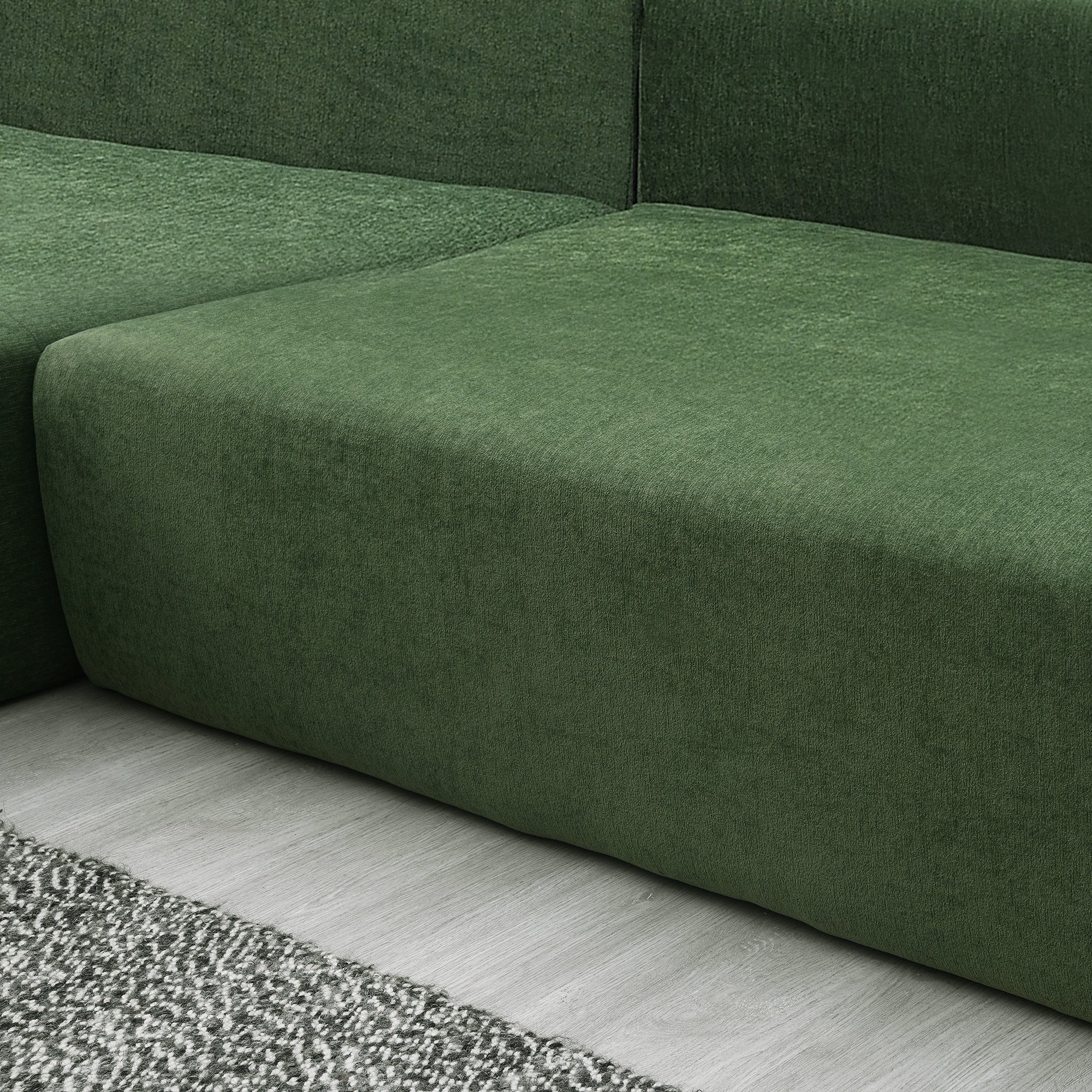 Addis 4-Seat Modular Convertible Sofa in Green