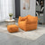 Durable High-Back Bean Bag Chair for Indoor and Outdoor Use in Orange