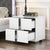 Elegant Nightstand with Metal Handle and 2 Drawers In White