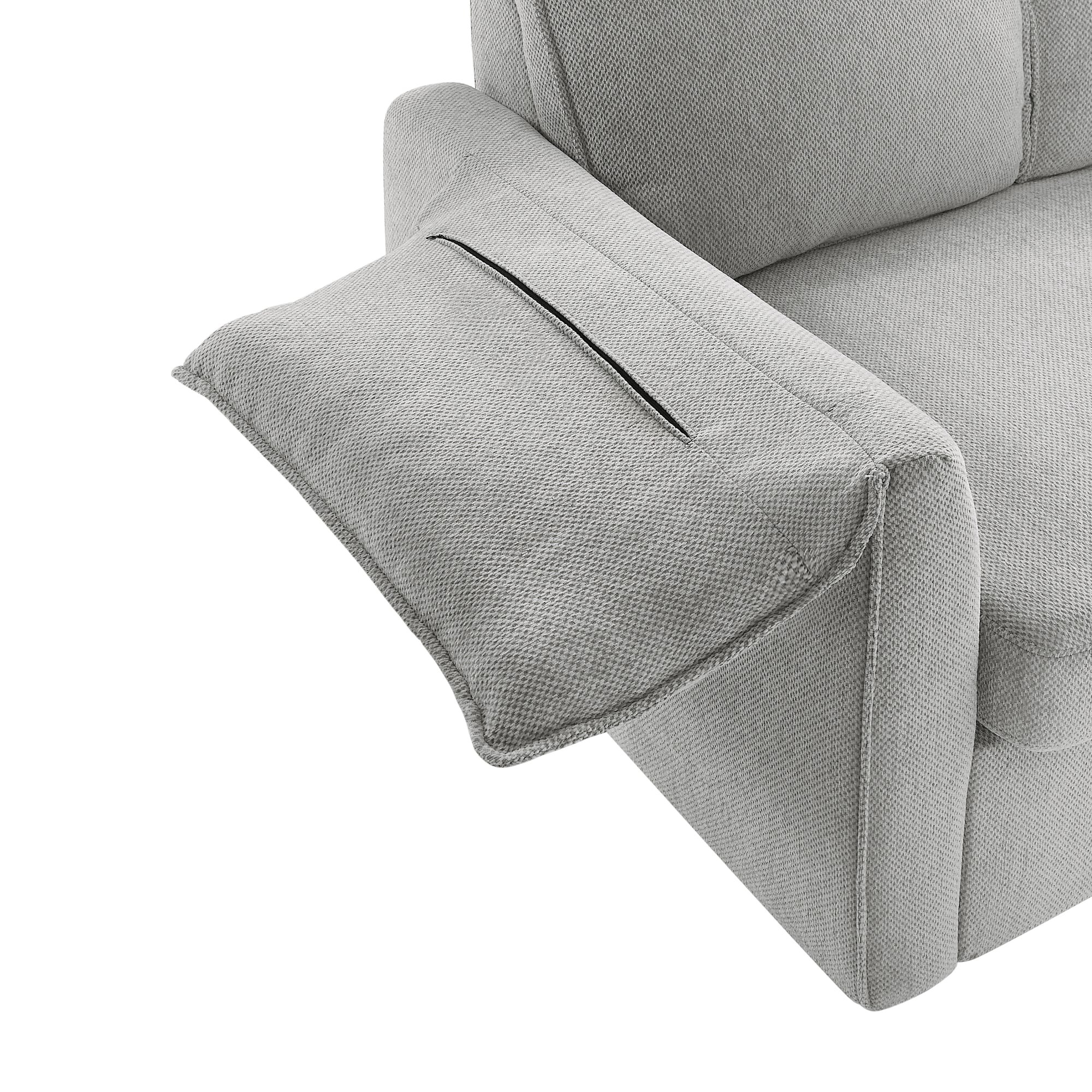 Gray Chenille Sofa Bed with Plush Comfort and Effortless Conversion