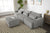 Khartoum Sectional Sofa with Movable Ottoman in Grey Chenille