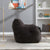 Soft Teddy Tufted Bean Bag Chair in Dark Gray