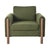 Oversized Accent Chair With Walnut Legs Upholstered In Green Teddy