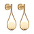 Set of 2 Modern Gold Wall Sconces with Opal Glass Globes