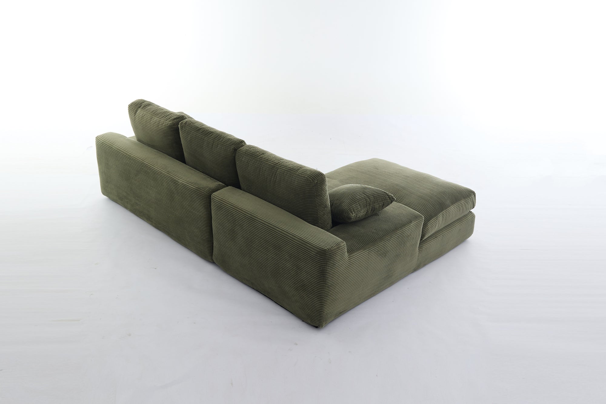 Army Green Modern Modular Sectional Sofa – Contemporary 4-Seater