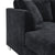 Black Chenille L-Shaped Sectional Sofa with Chaise Lounge and Aluminum Legs