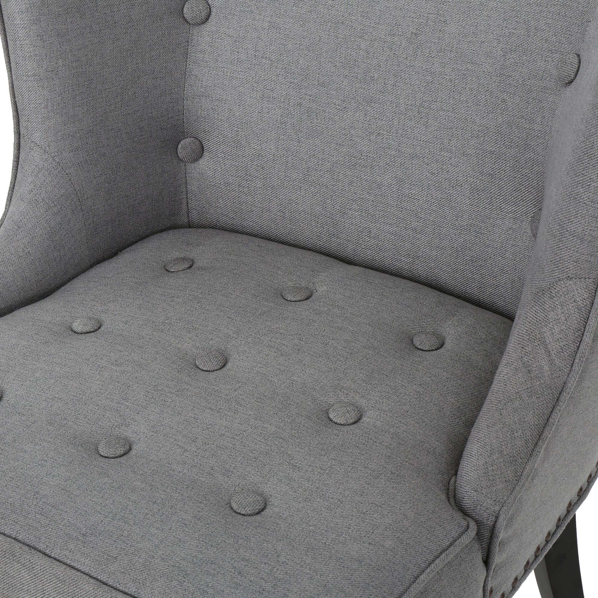 Occasional Accent Chair In Gray Fabric