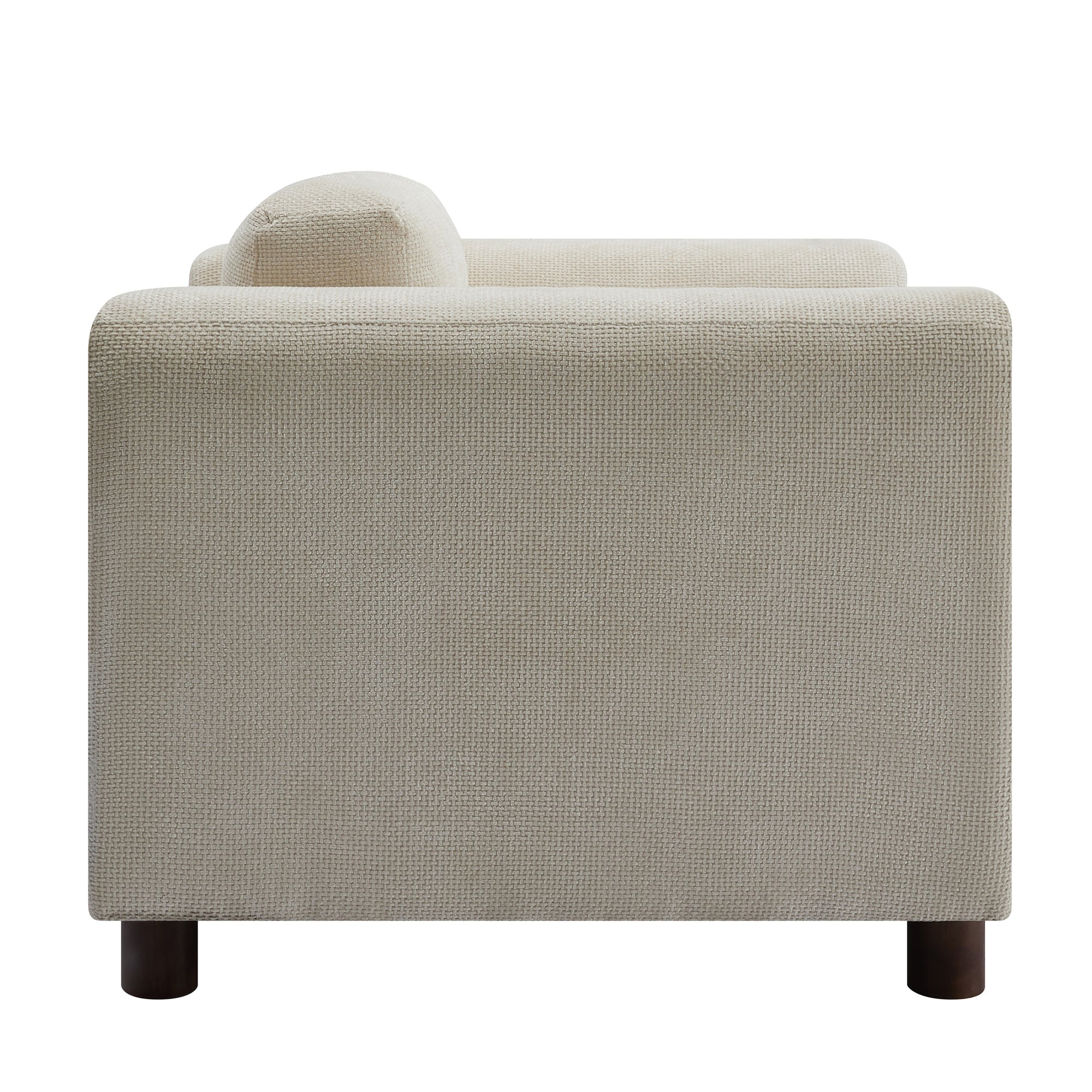 Beige Woven Velvet Oversized Armchair