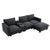 4-Seater Modular Chenille Sofa with Reading Lights & Storage in Dark Gray