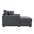 Blue-Gray Chenille Oversized Chaise Lounger with Built-In Charge Station & Cup Holders