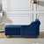 Navy Blue Velvet Chaise Lounge With Storage Compartment