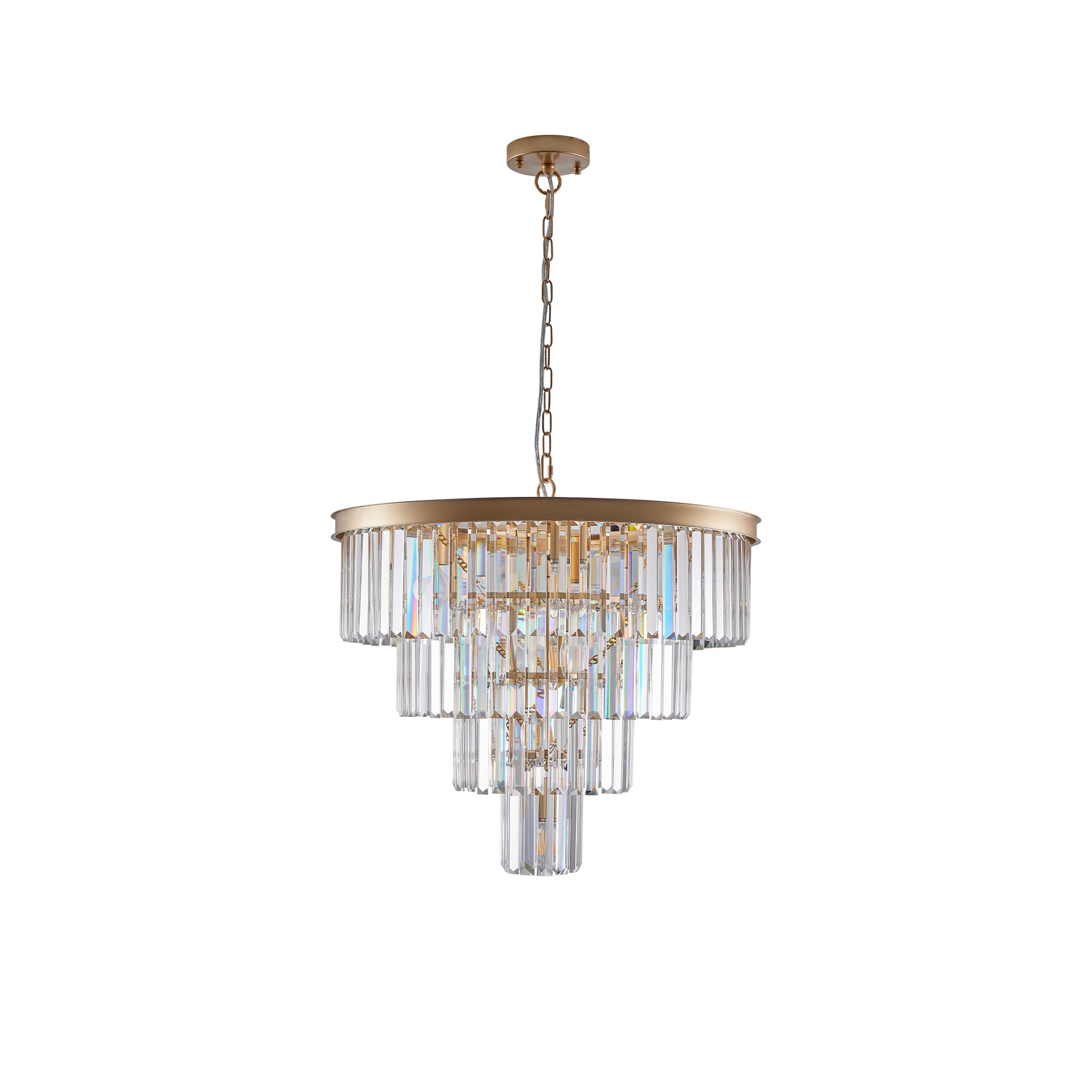 Aestin's 23.6-Inch 4 Tier Golden Modern Crystal Chandelier