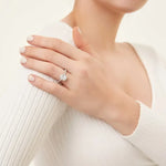 Load image into Gallery viewer, S925 3CT Elegant Oval Set Moissanite Accented Band Ring
