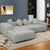 Modern L-Style Compressed Sofa Chaise Lounge with High Resilience Foam for Supreme Comfort and Space-Saving Design In Light Gray