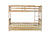 Twin Over Twin Rubberwood Bunk Bed with Trundle, Convertible Design in Natural Tones