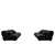 Freely Arrangeable Modern Oversized Chenille Sofa Set In Black With Cylindrical Pillows