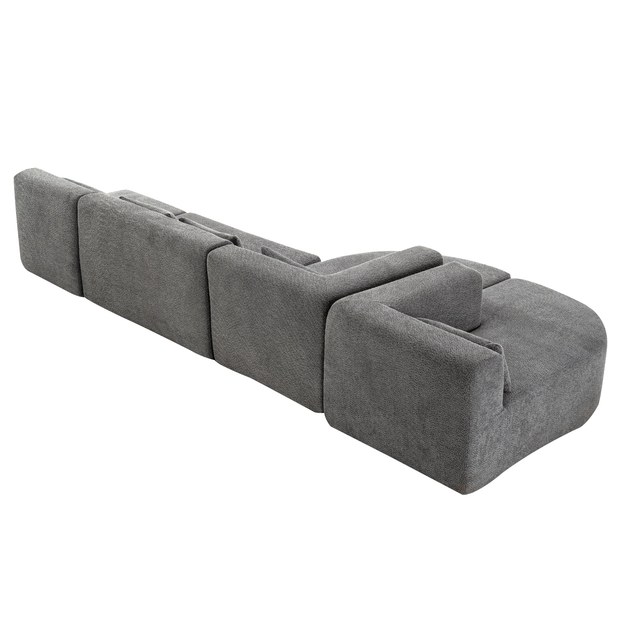 Copenhagen Modular Bouclé L-Shape Sofa in Light Gray