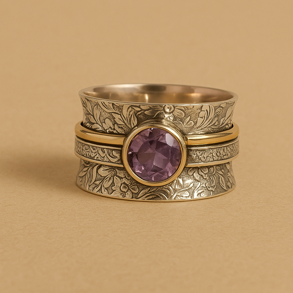 Sparkling Crystal Bohemian Meditation Ring