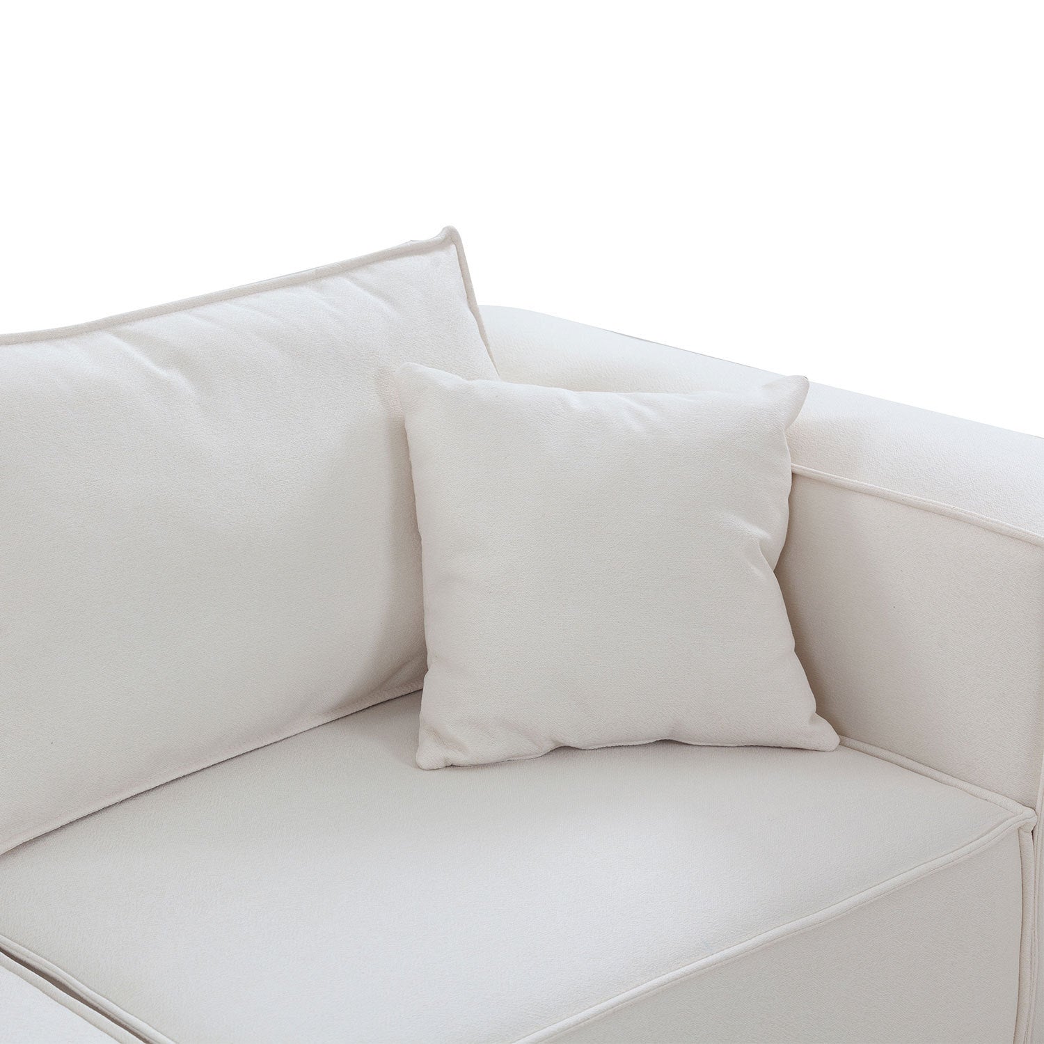 Modern Minimalist Modular Sectional Sofa Set in White