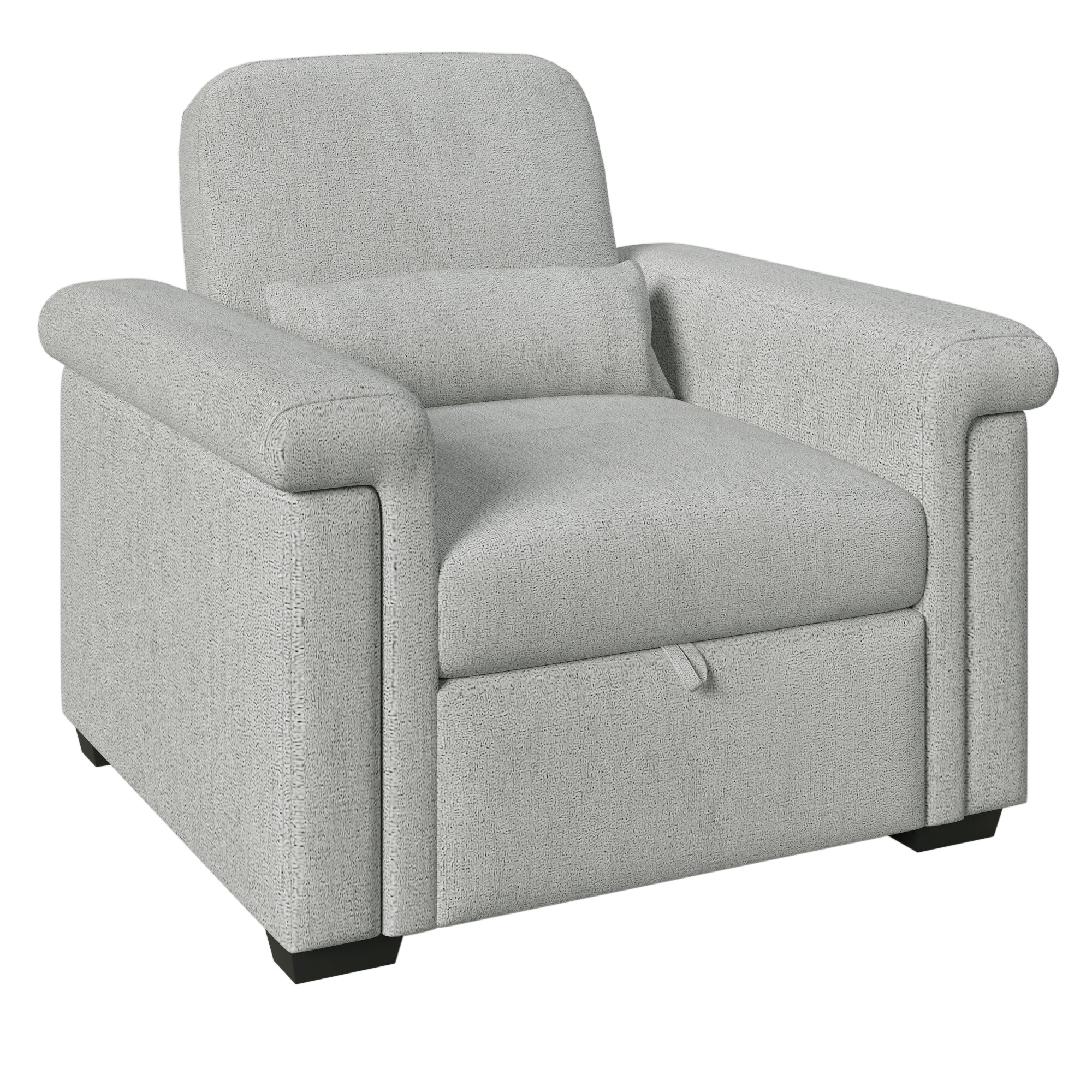 Gray 3-in-1 Convertible Sleeper Chair with Pillow & Adjust Backrest