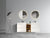 Modern Wall Mounted White Bathroom Vanity with Double Sinks Open Shelf One-Piece Sink Basin In White