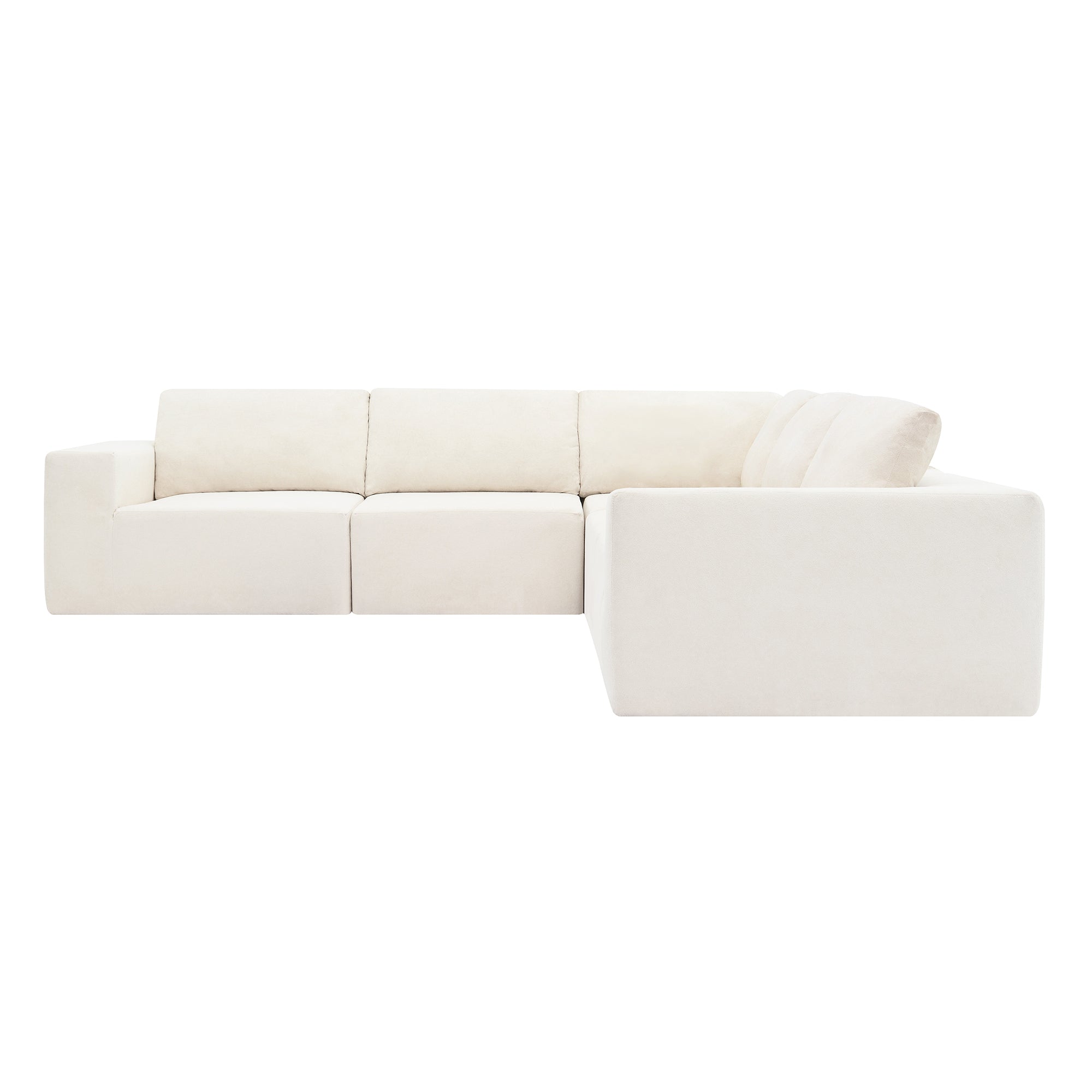 Kyoto Modular Sectional Sofa with Terrycloth Fabric in Beige