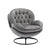 Gray Upholstered Accent Chair with Ottoman