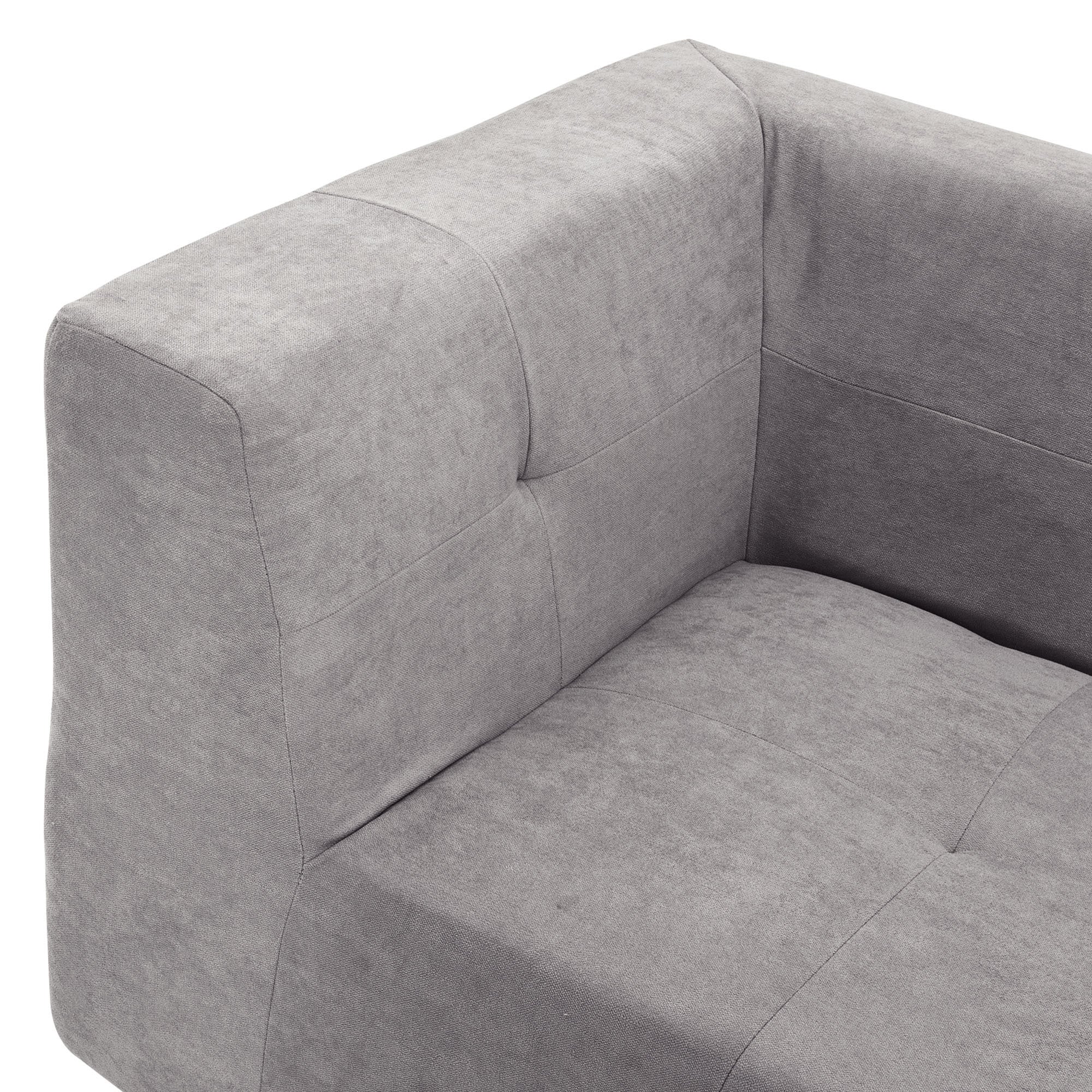 Mombasa 3-Seat Modern Compressed Sofa in Light Gray