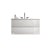 Wall Mount Glossy White Bathroom Vanity with Ceramic Sink and Three Faucet Holes Large Storage Solution for Modern Bathrooms In White