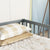 Gray Double Twin Toddler Floor Bed with Fence and Guardrails