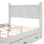 Ancient White Queen Size Farmhouse Bed Frame with Storage Drawers