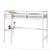 White Twin High Loft Bed For Kids with Built-in Desk in Rubber Wood Construction