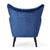 Stylish Arm Chair Upholstered In Navy Blue Velvet