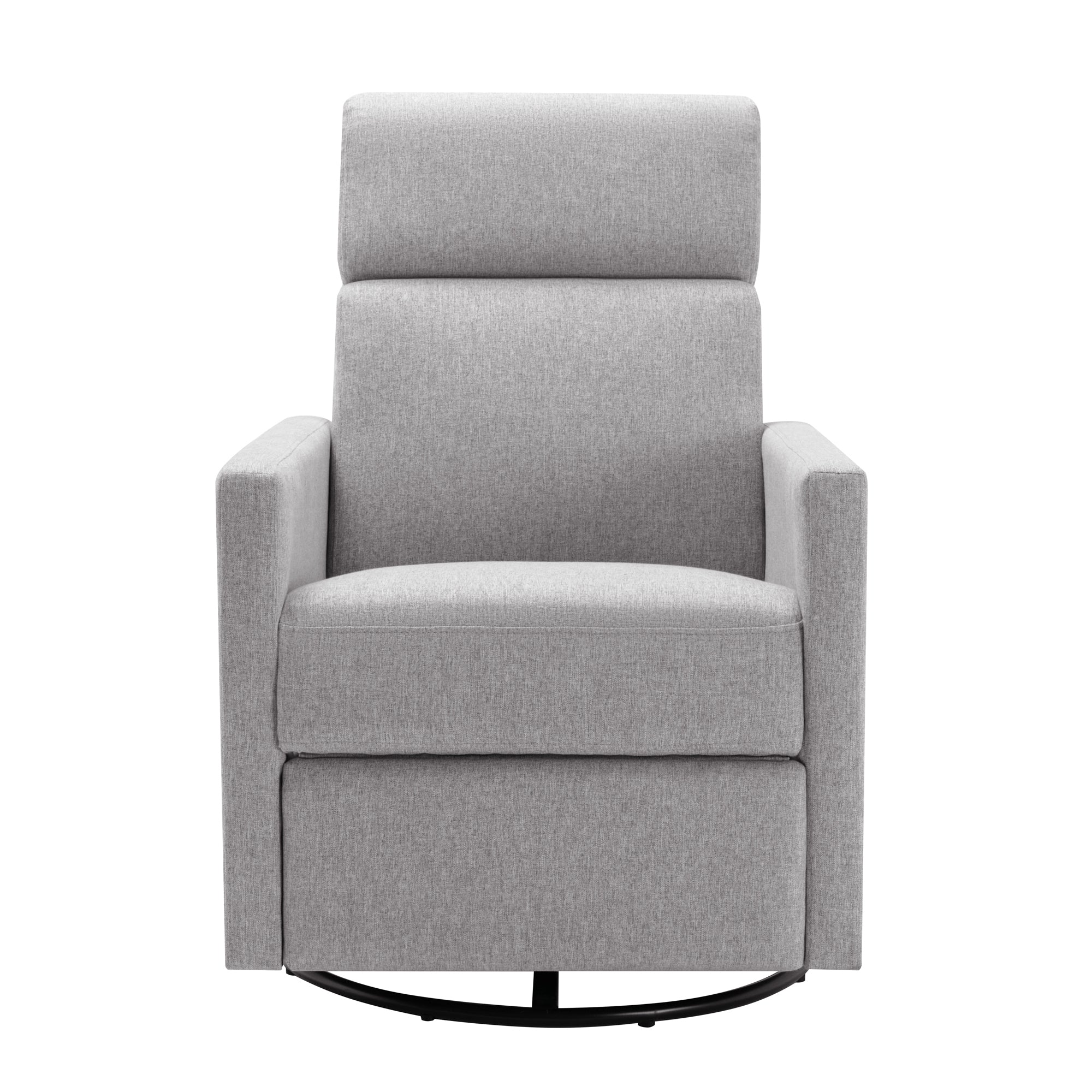 Modern Gray Upholstered Swivel Recliner Chair