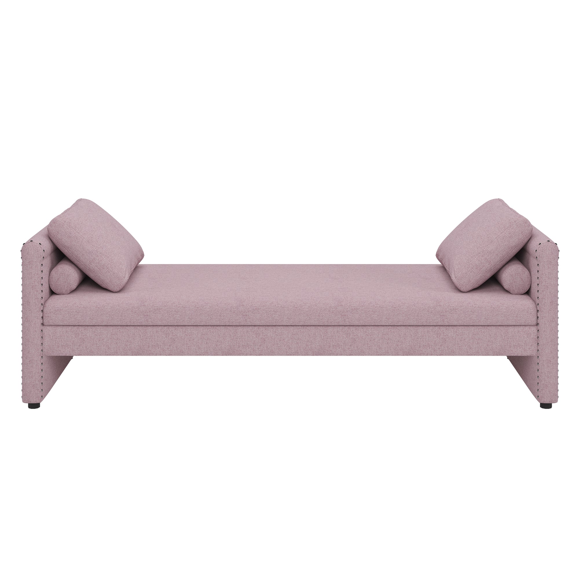 Pink Modern Linen Upholstered Chaise Lounger Daybed