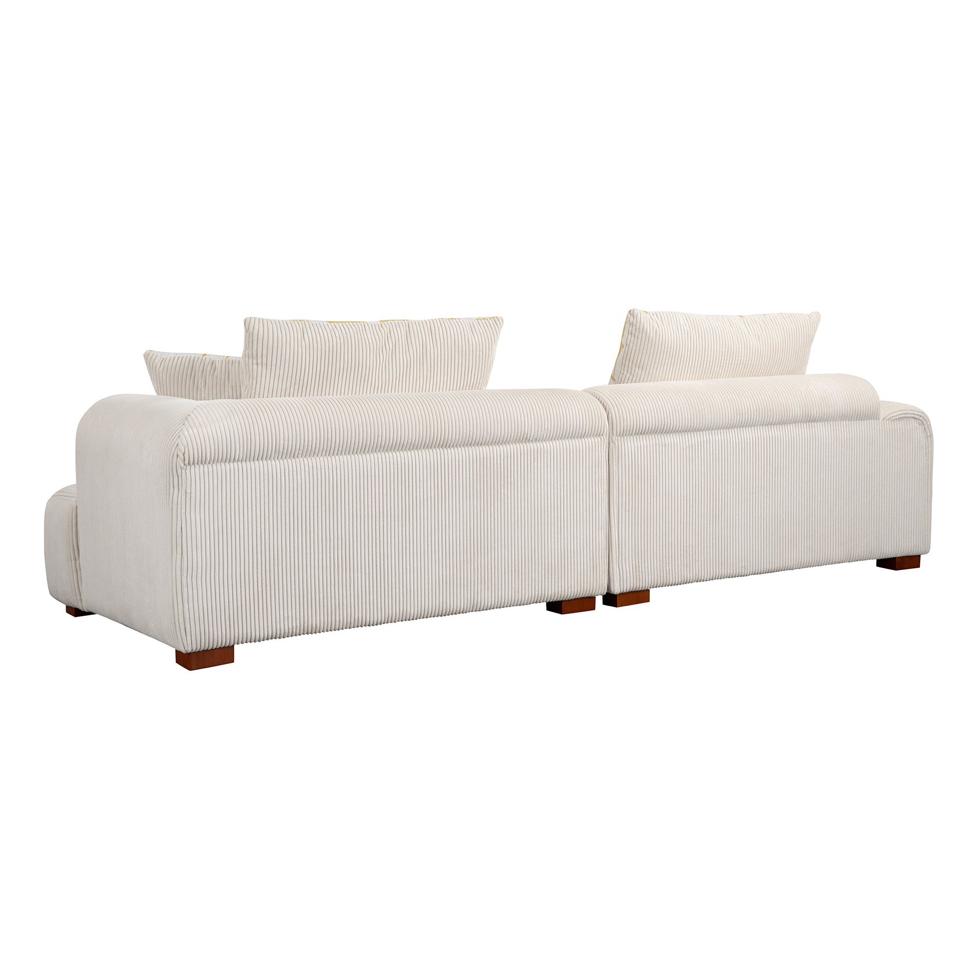 Accra 2-Seat Minimal Corduroy Sofa in Beige