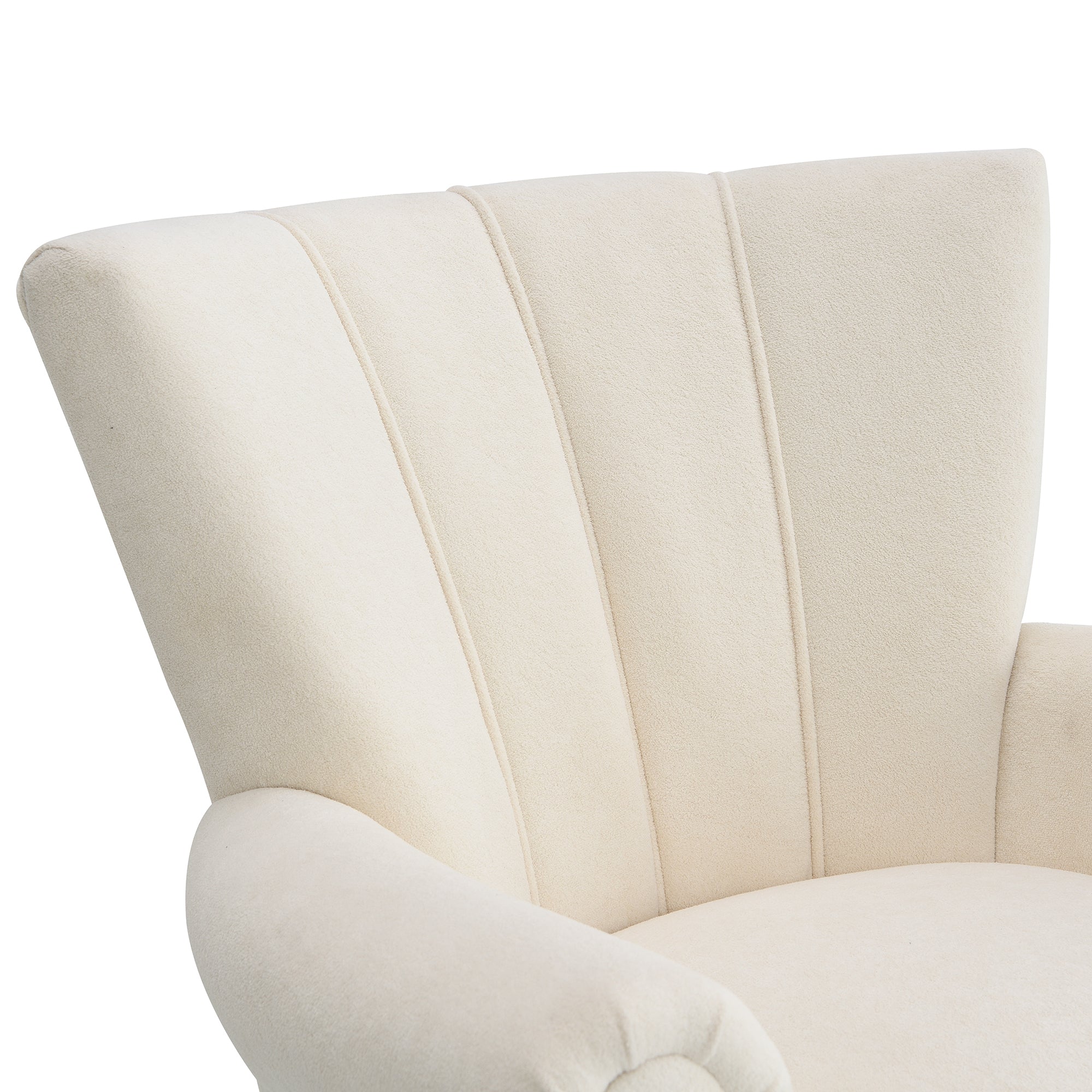 Modern Accent Living Room Chair In Beige With Channel Back