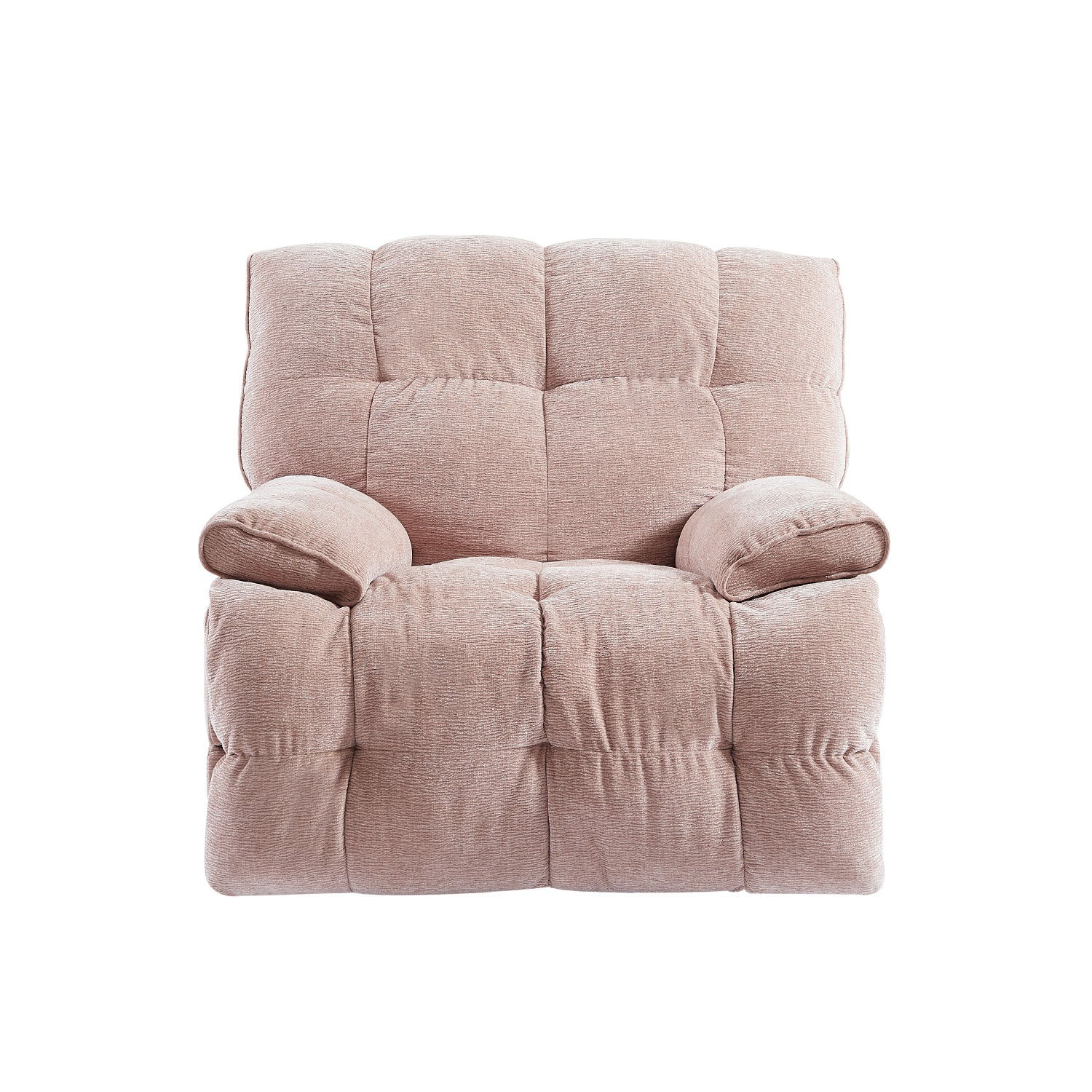 Overstuffed Ergonomic 360 Degree Swivel Rocking Recliner In Pink