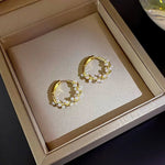 Load image into Gallery viewer, Elegant Beaded Hoop Earrings
