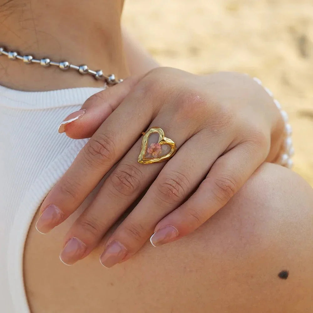 Elegant floral adjustable rings 465901