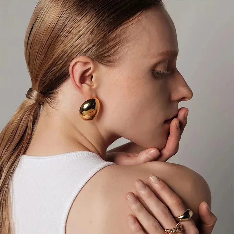Elegant Oval Stud Earrings