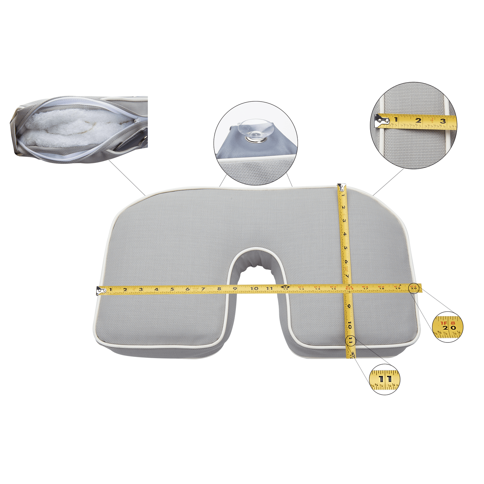 ELLA'S BUBBLES Bidet Cutout: Seat Pillow and Riser for Walk-In Tubs – SeatRiser-3U (20 1/2″W x 13″L x 3 1/2″H)