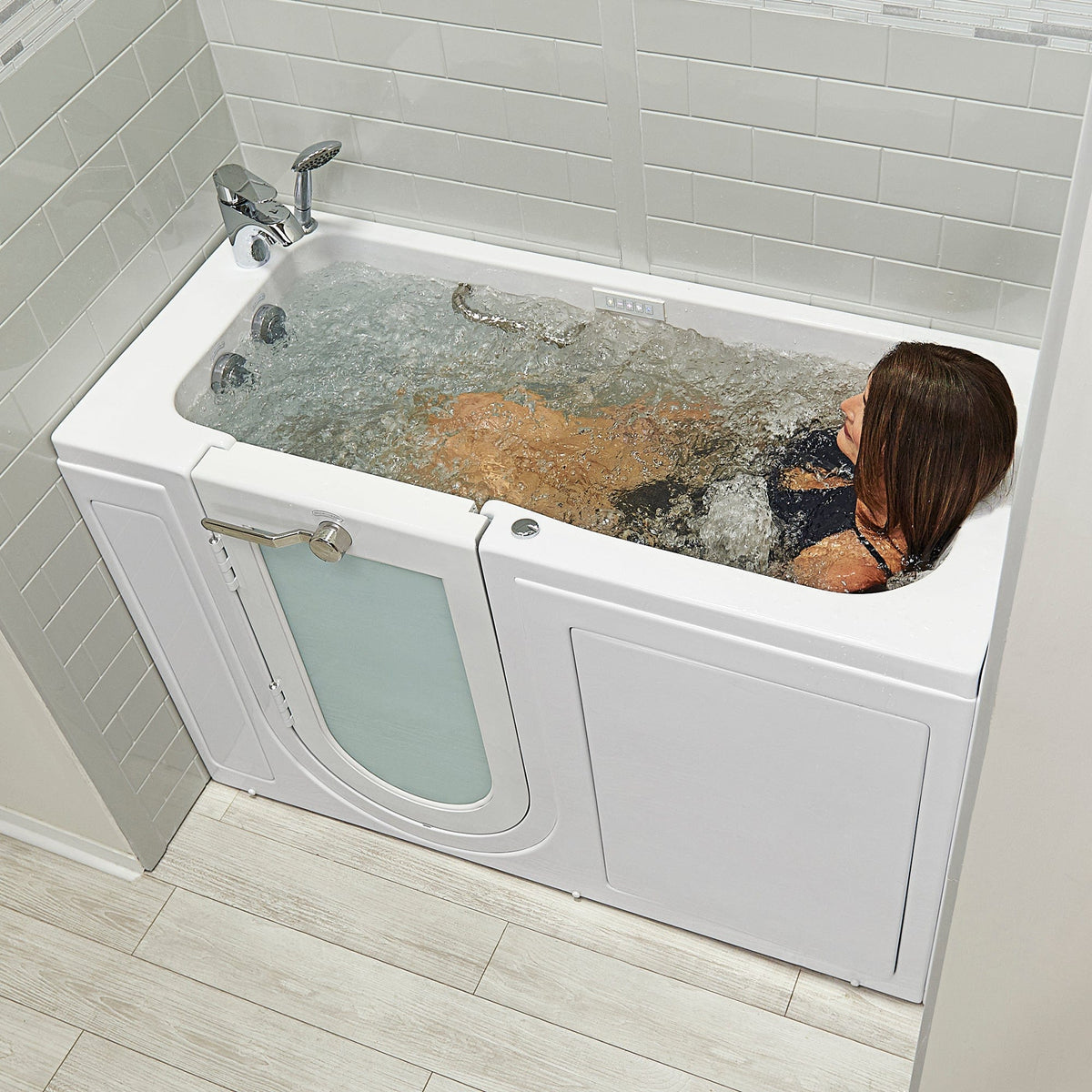 ELLA&#39;S BUBBLES Outward Swinging Tub Ella Lounger 27x60 Walk-In Bathtub