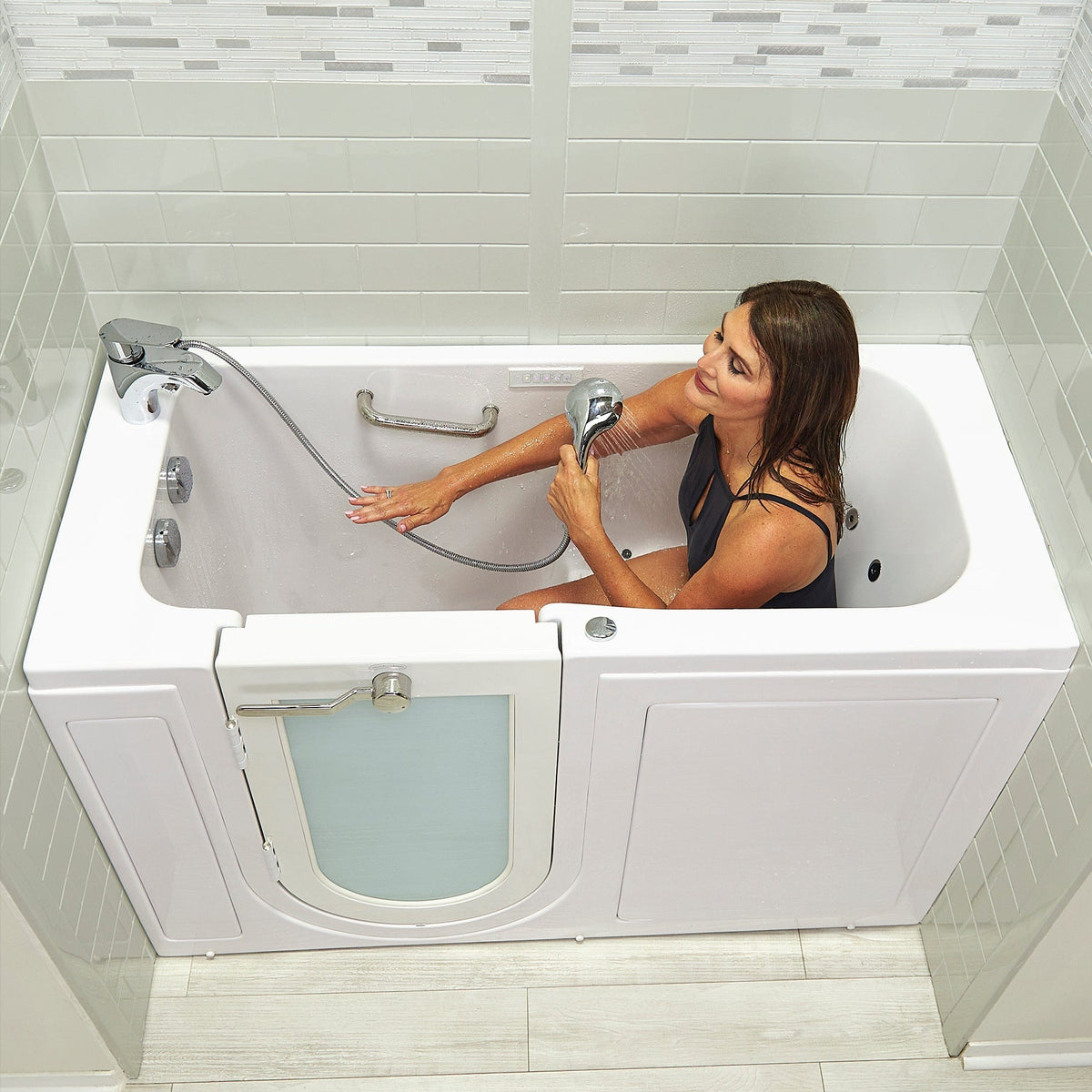 ELLA&#39;S BUBBLES Outward Swinging Tub Ella Lounger 27x60 Walk-In Bathtub